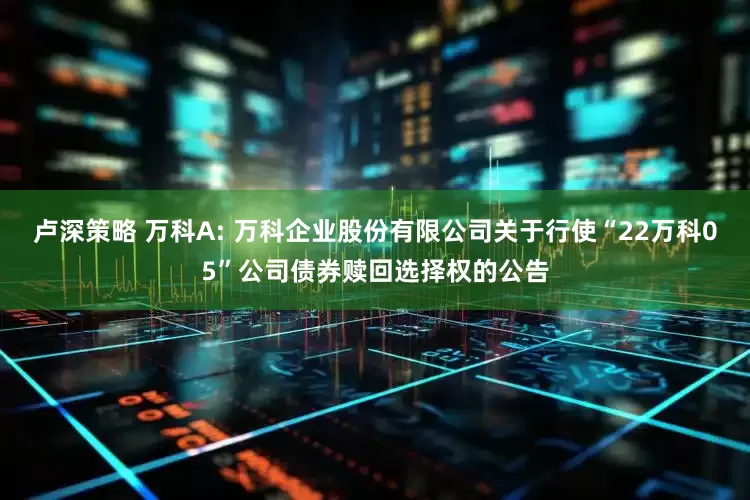 卢深策略 万科A: 万科企业股份有限公司关于行使“22万科05”公司债券赎回选择权的公告